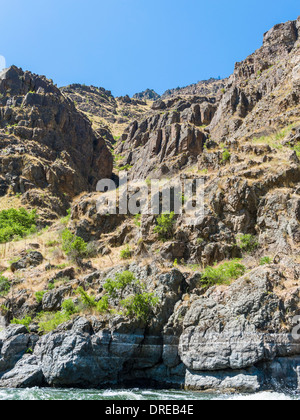 Landschaft im Hells Canyon, am Snake River, bildet die Grenze zwischen Idaho und Oregon, USA. Stockfoto