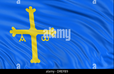 3D Fürstentum Asturien Flagge Stockfoto