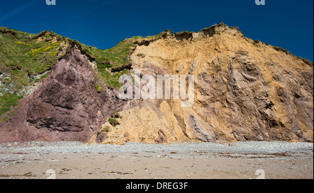 Ballydowane Strand, in der Copper Coast Geopark, Grafschaft Waterford, Irland Stockfoto