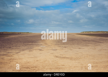 Die berühmten weit geschwungenen Sandstrand am Holkham, North Norfolk, UK Stockfoto