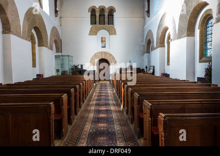 Die angelsächsischen Kirche Allerheiligen in Brixworth (war Mercia, jetzt Northamptonshire), im siebten Jahrhundert n. Chr. erbaut. Stockfoto