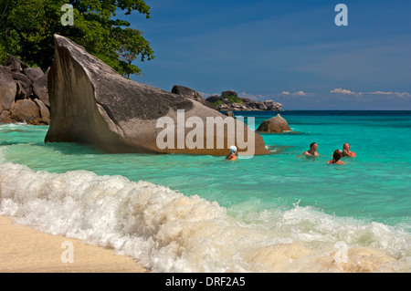 Traumstrand auf der Insel Koh Miang, Similan Inseln, Mu Ko Similan National Park, Thailand Stockfoto