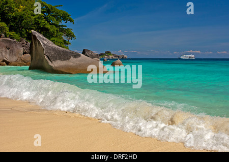 Traumstrand auf der Insel Koh Miang, Similan Inseln, Mu Ko Similan National Park, Thailand Stockfoto