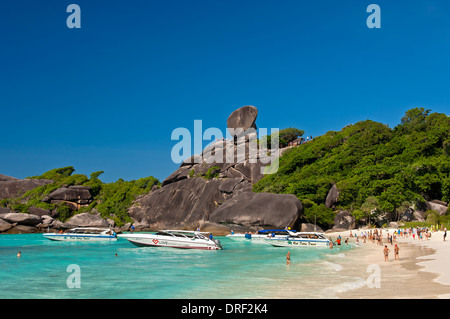 Am Strand Ao Kueak Sail Rock hinter Nationalpark Mu Ko Similan, Ko Similan Inseln, Provinz Phang Nga, Thailand Stockfoto