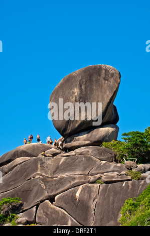 Die Sail Rock in der Mu Ko Similan National Park, Ko Similan Inseln, Provinz Phang Nga, Thailand Stockfoto