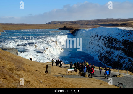 Gullfoss Wasserfall in der Nähe von Reykjavik, Island Stockfoto