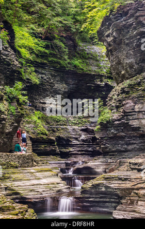 Regenbogen-Fälle, Watkins Glen State Park New York Schuyler County Stockfoto