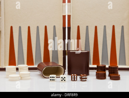 Backgammon-set Stockfoto
