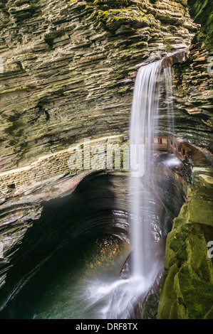 Höhle-Kaskade in der Schlucht in Watkins Glen State Park New York Schuyler County Stockfoto