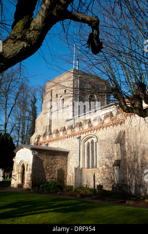 St. Marien Kirche, Redbourn, Hertfordshire, England, Vereinigtes Königreich Stockfoto