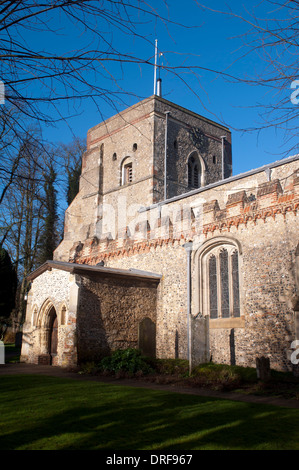 St. Marien Kirche, Redbourn, Hertfordshire, England, Vereinigtes Königreich Stockfoto