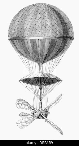 Das erste Experiment Blanchard, 2. März 1784, vom Charles-De-Mars, in einem Heißluftballon gemacht haben musste, Stockfoto