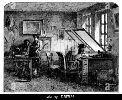 Graveure Workshop ca. 1854 Stockfoto