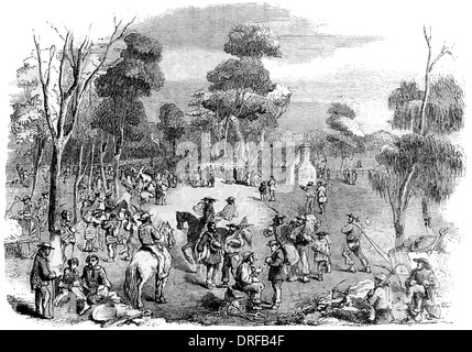 Australien. Große Treffen der Goldgräber am Mount Alexander, 15. Dezember 1852 Stockfoto