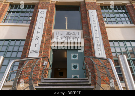 Eingang zum The Biscuit Factory Kunstgalerie in Newcastle-Nord-Ost England UK Stockfoto