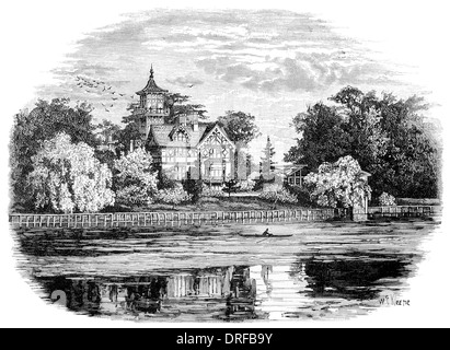 Alexander Pope, sein Haus / Villa auf der Themse am Twickenham Middlesex London 1785 Stockfoto