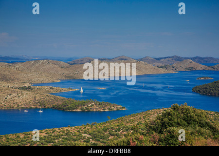 Felsenküste, Dugi Otok, Dalmatien, Kroatien Stockfoto