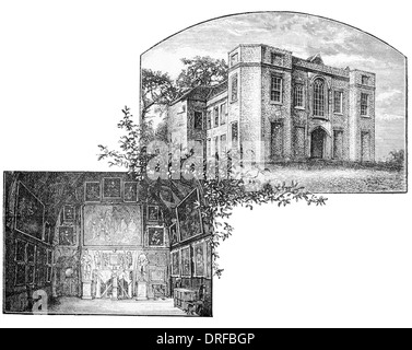 Das alte Herrenhaus oder Cheshunt Great House, Cheshunt, Hertfordshire um 1880 Stockfoto