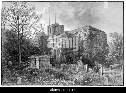 Kirche des Heiligen Kreuzes und St Lawrence Waltham Abbey Essex London um 1880 Stockfoto