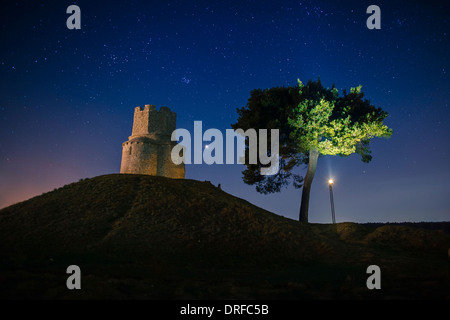 St.-Nikolaus-Kirche bei Nacht, Prahulje, Kroatien, Dalmatien, Europe Stockfoto