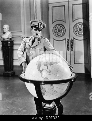 DER große Diktator 1940 Film mit Charlie Chaplin, der auch Regie führte, Stockfoto