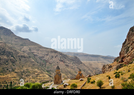 Landschaftsblick auf das Kloster Noravank in Armenien Stockfoto