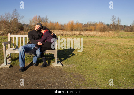 Warme Winter Mittagsschlaf. Stockfoto