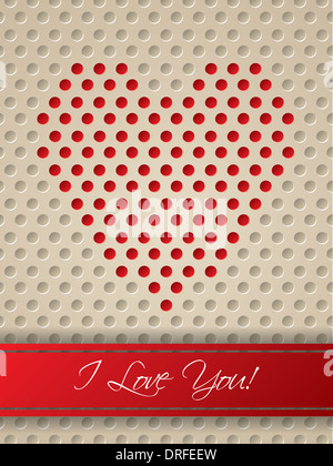 Valentine Tag Grußkarte gestalten mit herzförmigen Punkte Stockfoto