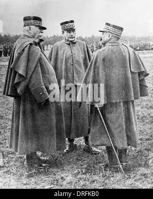 Generals Joffre, Langle de Cary und Guillaumat, WW1 Stockfoto