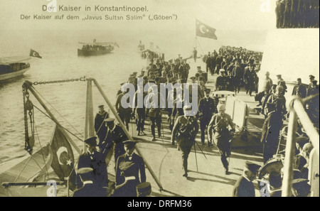 Kaiser Wilhelm auf osmanische Schlachtkreuzer Stockfoto