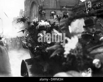 Tomas Masaryk, der tschechische Staatspräsident, Ankunft in Prag Stockfoto