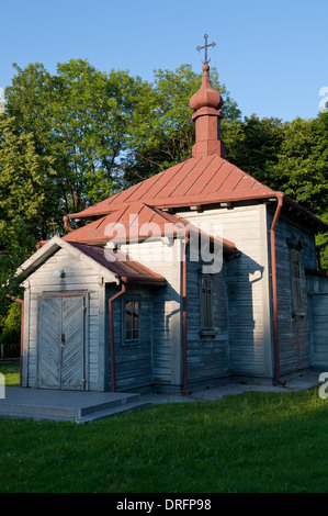 Holzkirche (geb. 1805) in Zamość County, Woiwodschaft Lublin, in Ostpolen, Potoczek, Gmina Adamów Stockfoto