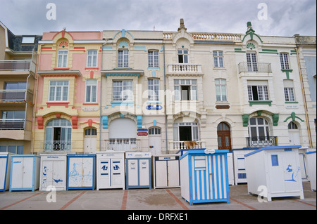 Hotels am Meer an der Promenade, Wimereux, Côte Opale, Nord-Pas-de-Calais, Frankreich Stockfoto