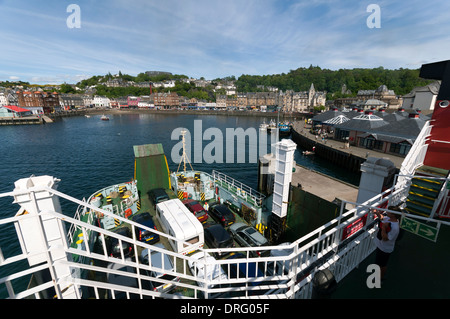 Oban aus an Bord der Caledonian MacBrayne ferry, Lord of the Isles in Oban Bay Hochlandregion, Schottland, UK Stockfoto