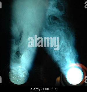 Lichter und Rauch. Zwei separate Dateien werden in dieser Datei Togeter gesetzt. Stockfoto