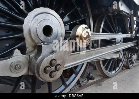 Die Pleuel und die Antriebsräder London, Midland schottische Eisenbahnen (LMS) gestrafft "Prinzessin Krönung" Steam Locomotive Anzahl 6229 "Duchess of Hamilton" erhalten Stockfoto