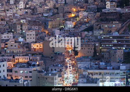 Blick auf die Innenstadt von Amman, die Hauptstadt des Haschemitischen Königreichs Jordanien Stockfoto