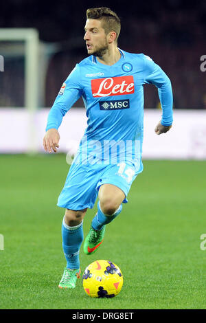 Neapel, Italien. 25. Januar 2014. Dries Mertens von SSC Napoli in Aktion während Fußball / Fußball: italienische Serie A match zwischen SSC Napoli und AC Chievo Verona im Stadio San Paolo in Neapel, Italien. Bildnachweis: Franco Romano/Alamy Live-Nachrichten Stockfoto