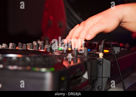 Disco Partys DJ. Sound-equipment Stockfoto