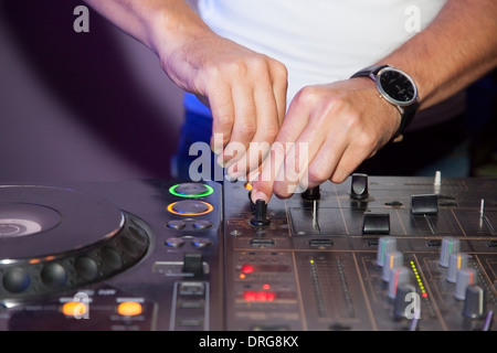 Disco Partys DJ. Sound-equipment Stockfoto