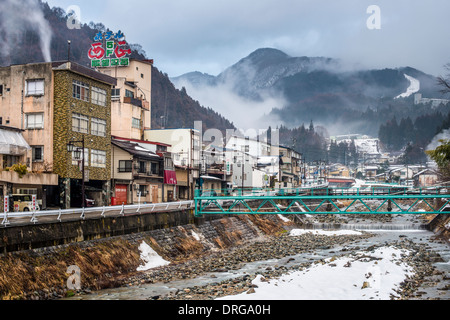 Shibu Onsen, Nagano, Japan Ryokan und Minshuku Ferienort. Stockfoto