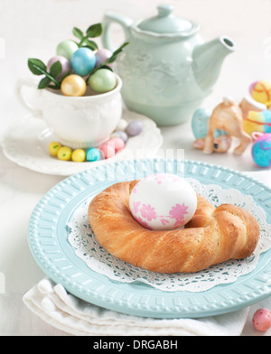 Ostern Gebäck Kranz Stockfoto