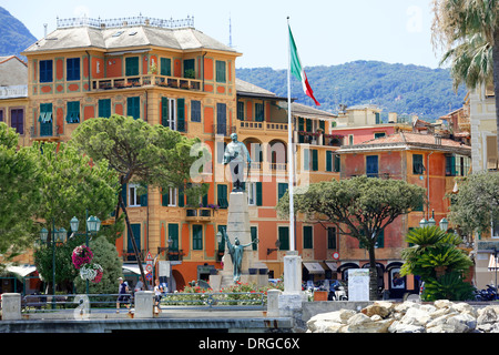 Statue von Viktor Emmanuel II., König von Italien, Santha Margherita, Ligurien, Italien Stockfoto