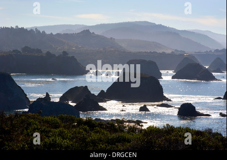 Malerische Küsten Aussicht auf Mendocino County, Kalifornien Stockfoto