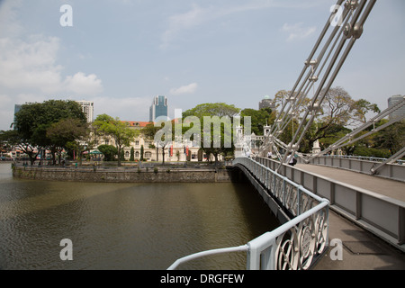 Cavenagh Brücke Singapur Stockfoto