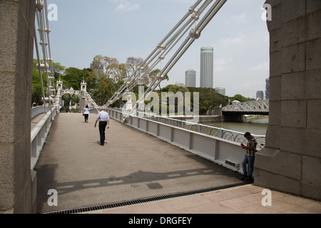 Cavenagh Brücke Singapur Stockfoto