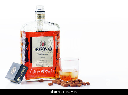 Kanada, QUEBEC, 6. Januar 2014: Disaronno Amaretto Likör ist ein importiertes Mandel aromatisierte Alkohol aus Italien. Stockfoto