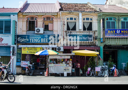 Straßenszene in George Town, Penang, Malaysia Stockfoto