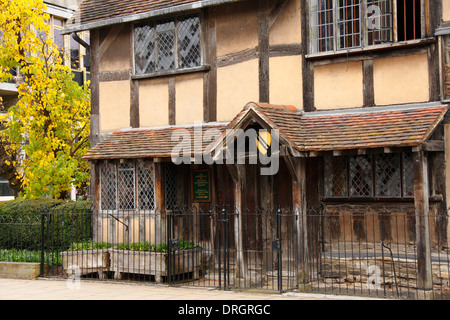 Shakespeares Geburtshaus; eine restaurierte Fachwerkhaus aus dem 16. Jahrhundert auf Henley Street, London, UK Stockfoto