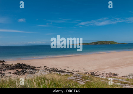 Die großen Sand nr Gairloch Ross & Cromarty Highland Schottland mit Isle of Longa Stockfoto